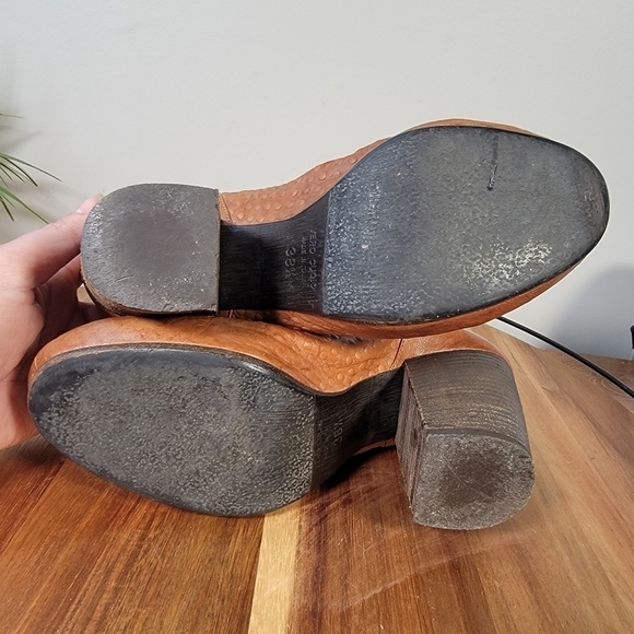 Latitude Femme Ankle Boots Leather Textured Slouch Heeled Size 38.5 - Picture 11 of 16